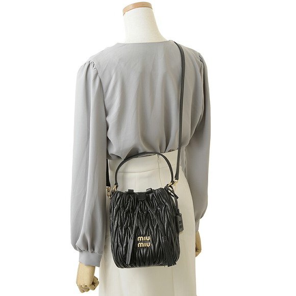 Miu Miu Bucket Shoulder Bag Black - Picture 5 of 5